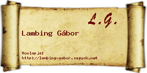 Lambing Gábor névjegykártya