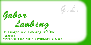 gabor lambing business card